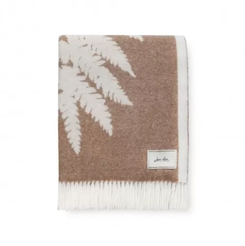 Jean-Vier Throw & Blanket^Beige Cashmere And Wool Blanket With Fern Pattern