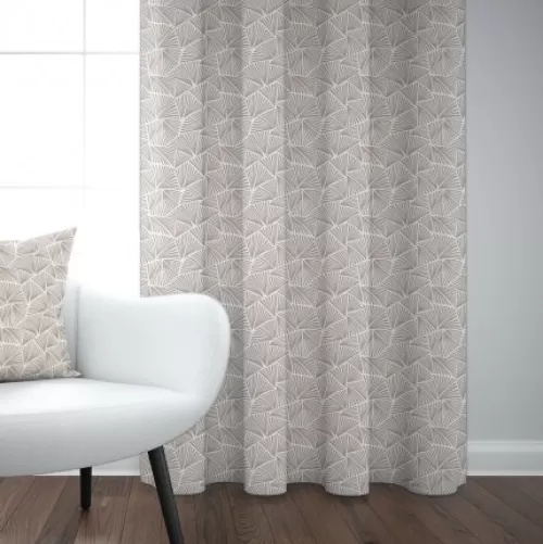 Jean-Vier Curtains^Curtain In Beige Jacquard Patterned 100% Cotton