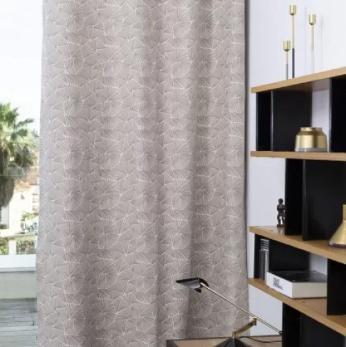 Jean-Vier Curtains^Curtain In Beige Jacquard Patterned 100% Cotton