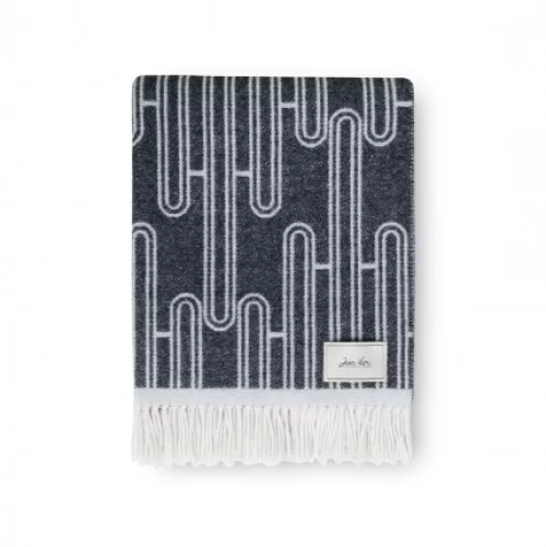 Jean-Vier Throw & Blanket^Dark Grey Cashmere And Wool Blanket With Fringes