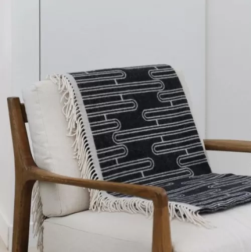 Jean-Vier Throw & Blanket^Dark Grey Cashmere And Wool Blanket With Fringes