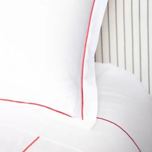 Jean-Vier Duvet Cover^Duvet Cover In Satin Cotton With Red Embroidery