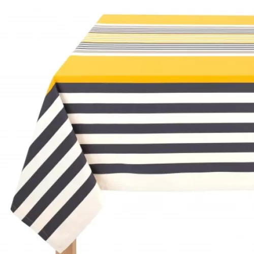 Jean-Vier Quality Tablecloth^Gold Cotton Tablecloth With Stripes