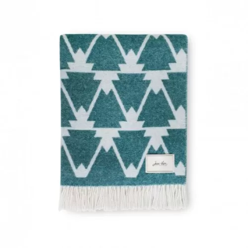 Jean-Vier Throw & Blanket^Green Cashmere And Wool Blanket With Mountain Motifs