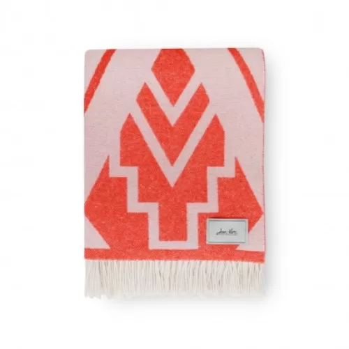 Jean-Vier Throw & Blanket^Orange Cashmere And Wool Patterned Blanket