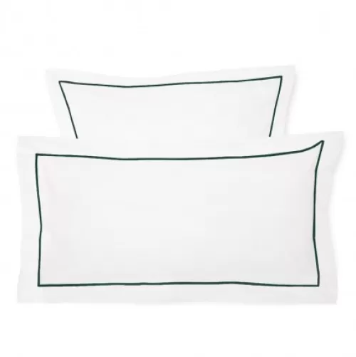 Jean-Vier Pillowcase^Set Of 2 Pillowcases With Dark Green Embroidery