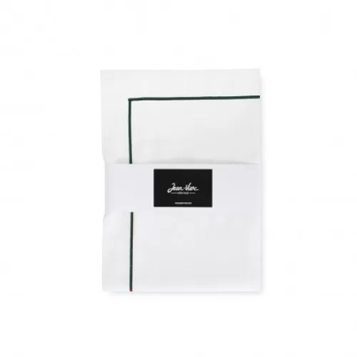 Jean-Vier Pillowcase^Set Of 2 Pillowcases With Dark Green Embroidery