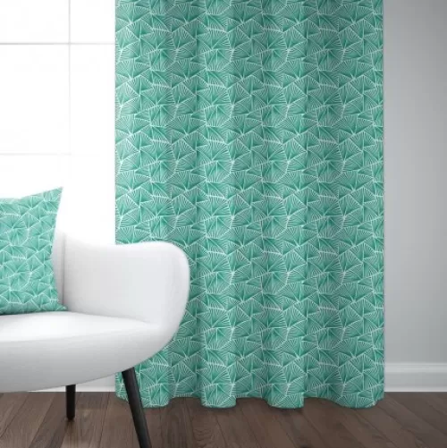 Jean-Vier Curtains^Turquoise Blue Patterned Jacquard Curtain