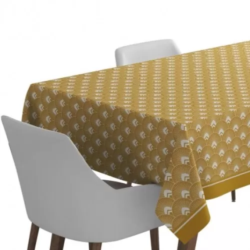 Jean-Vier Quality Tablecloth^Yellow Orange Jacquard Tablecloth With Pattern